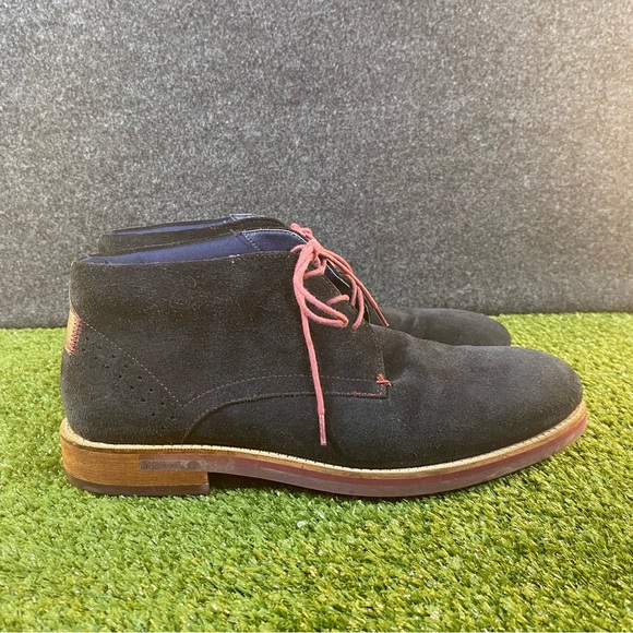 Ted Baker London Chukka Boots Suede Mens SZ 9 Dainos 3 Blue With Coral Lace Up main image 8